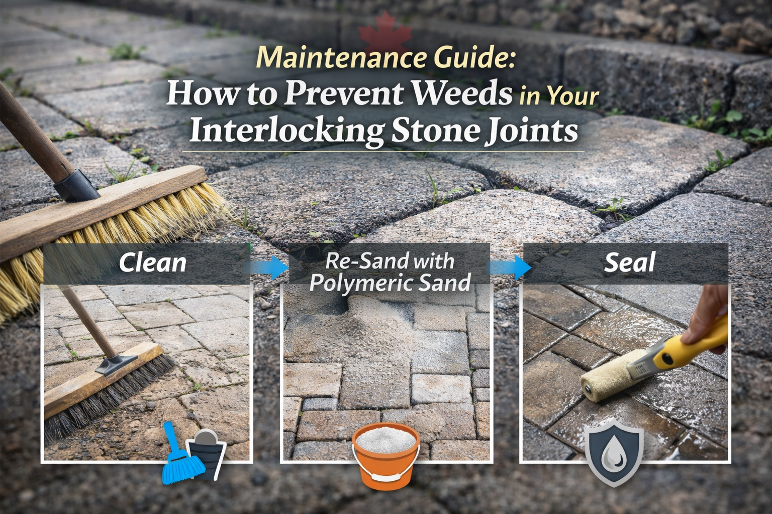 How to prevent weeds in interlocking paver joints maintenance guide.