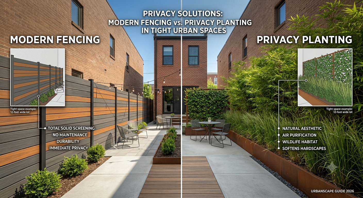 Modern Fencing vs. Privacy Planting in Tight Urban Spaces in Canada